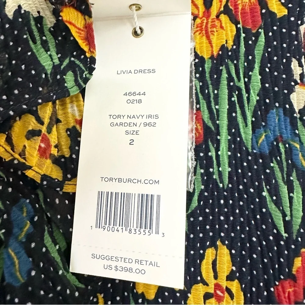 Tory Burch Livia Iris Garden Printed Long-Sleeve Dress